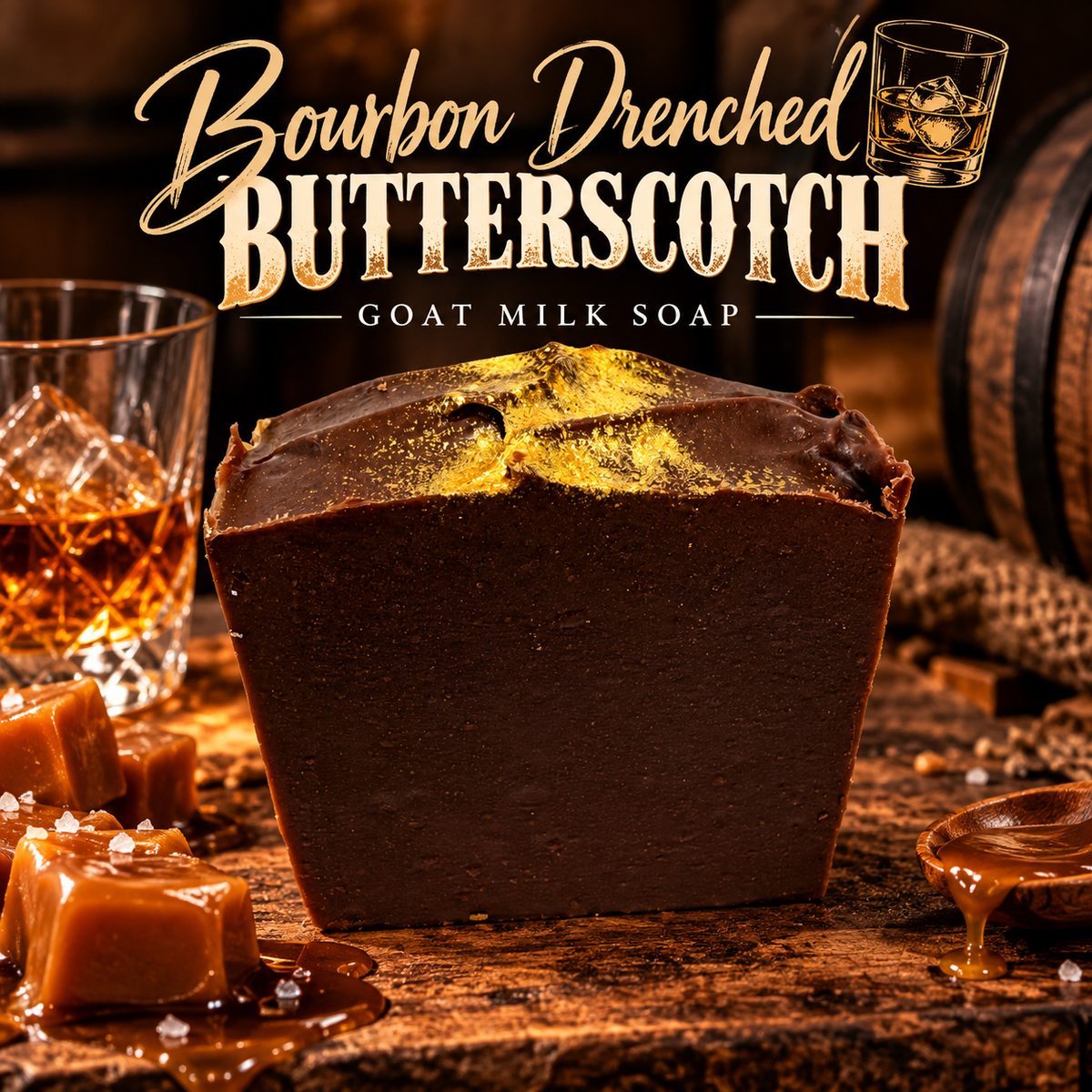 Bourbon Drenched Butterscotch Goat Milk Soap
