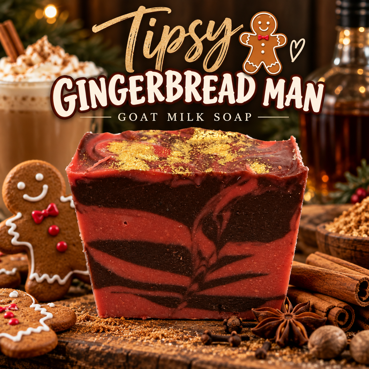 Tipsy Gingerbread Man Goat Milk Soap